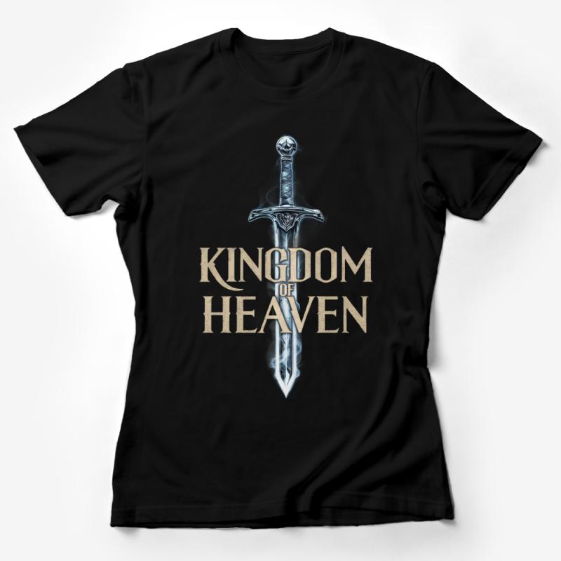 Kingdom of Heaven Sword Graphic Tee, Fantasy Warrior T-Shirt, Medieval Sword Art Shirt, Cool Gamer Gift, Unisex T-Shirt Design Female T-Shirt