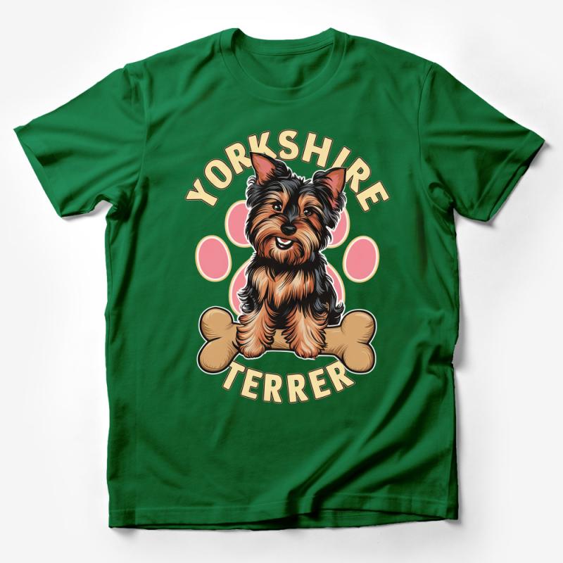 Yorkshire Terrier Lover T-Shirt, Cute Yorkie Dog Tee, Unisex Adult Casual Wear, Graphic Dog Print Shirt, Pet Owner Gift Idea Male T-Shirt