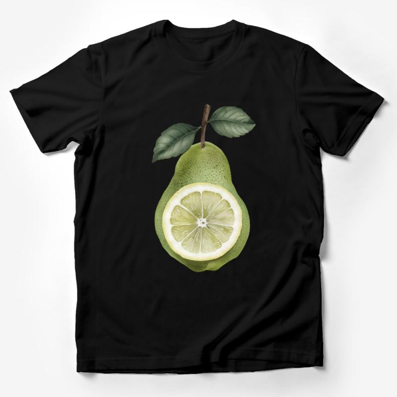 Fresh Pear Lemon Slice T-Shirt, Unique Citrus Fruit Graphic Tee, Summer Nature Inspired Unisex Shirt Male T-Shirt