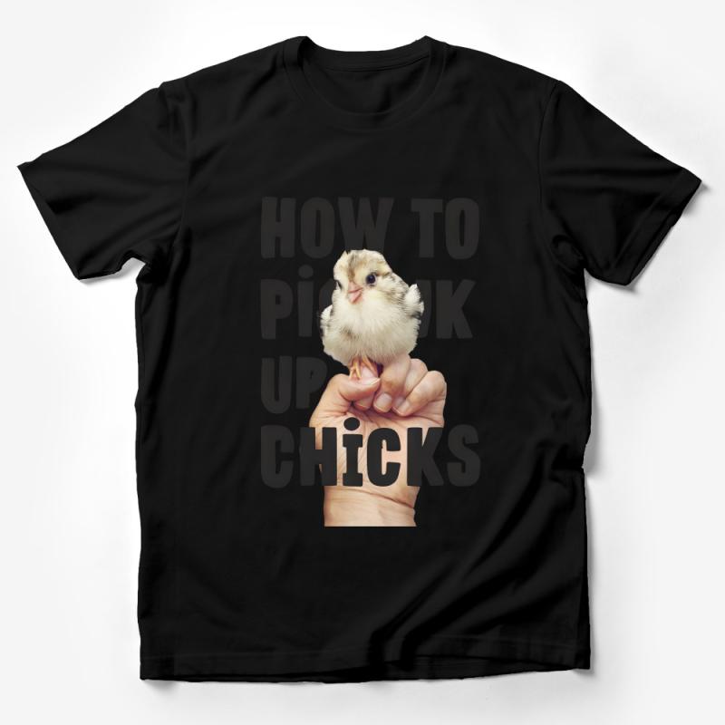 Funny Chicken T-Shirt How to Pick Up Chicks Graphic Tee, Unisex Cotton Shirt, Cute Farm Animal Humor, Gift for Poultry Lovers Male T-Shirt