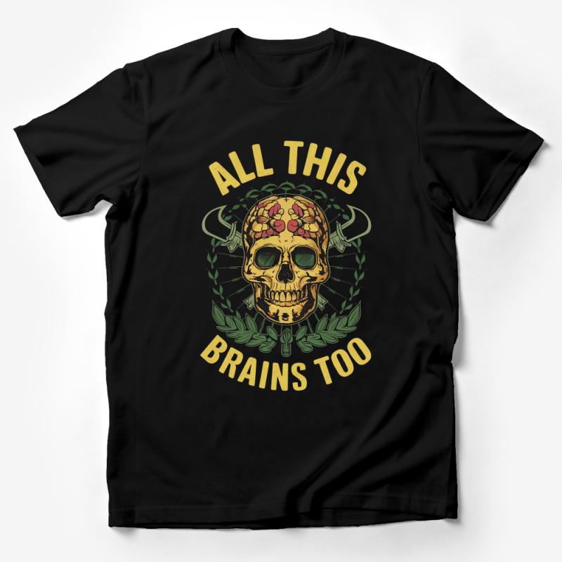 Graphic Skull T-Shirt, Fun Quote Tee, Unique Illustrated Skull with Text, Casual Unisex Clothing, Gift for Him and Her Male T-Shirt