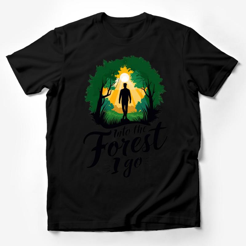 Into the Forest Hiking Shirt, Nature Lover Graphic Tee, Outdoor Adventure Unisex T-Shirt, Camping Enthusiast Gift Male T-Shirt