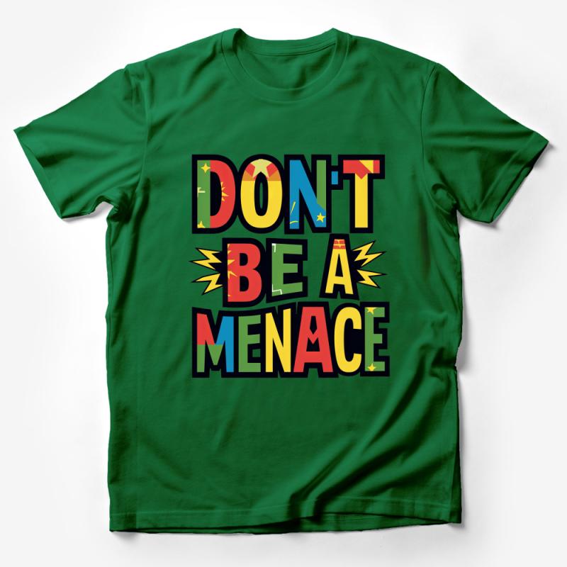 Retro Comic Book Style T-Shirt, Don't Be A Menace Bold Graphic Tee, Unisex Vintage-Inspired Shirt Male T-Shirt