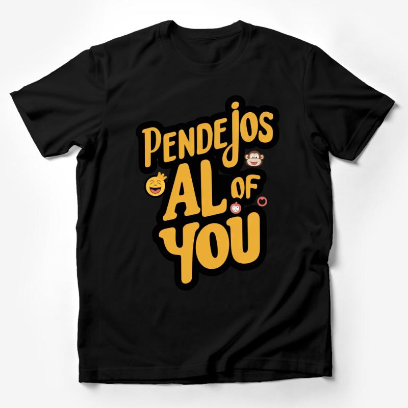 Funny Spanish Quote T-Shirt, Pendejos Al Of You, Emoji Monkey Tee, Sarcastic Humor Shirt, Casual Streetwear, Unisex Tee Gift Idea Male T-Shirt