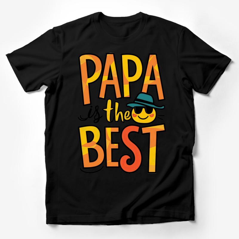 Papa is the Best Funny Dad T-shirt, Cool Father's Day Gift Shirt, Colorful Smile Face Tee, Men's Graphic Novelty Shirt Male T-Shirt