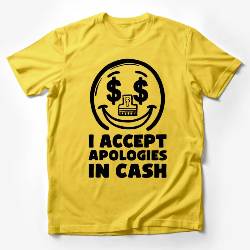 I Accept Apologies In Cash Funny Quote T-Shirt, Unisex Black and White Tee Male T-Shirt