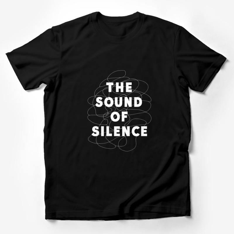 Minimalist The Sound of Silence Tee, Unisex Soft Cotton T-Shirt, Casual Typographic Shirt, Modern Simple Text Design Top Male T-Shirt