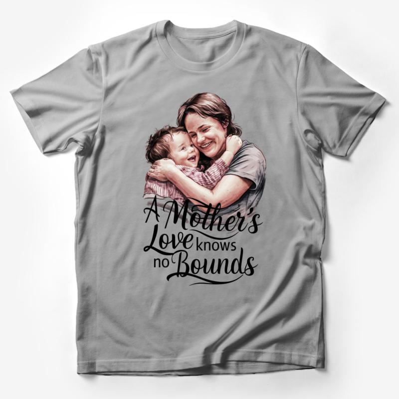 A Mother's Love Knows No Bounds T-Shirt, Heartwarming Mom and Baby Embrace Tee Male T-Shirt