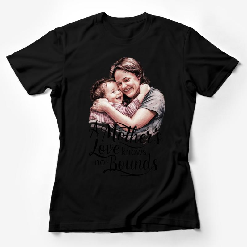 A Mother's Love Knows No Bounds T-Shirt, Heartwarming Mom and Baby Embrace Tee Female T-Shirt