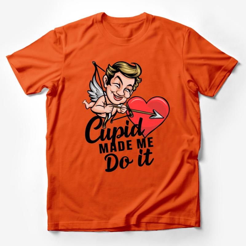 Cupid Made Me Do It T-Shirt, Funny Valentine's Day Tee, Love Arrow Graphic Shirt, Romantic Casual Wear, Gift for Him or Her Male T-Shirt