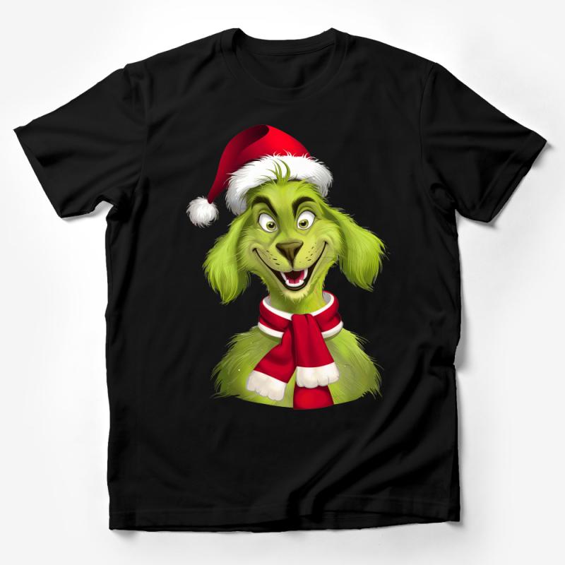 Festive Green Grinch-Inspired Christmas T-Shirt for Holiday Season Celebrations Male T-Shirt