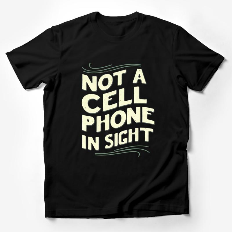 Not a Cell Phone In Sight Vintage Style T-Shirt, Unisex Graphic Tee Male T-Shirt