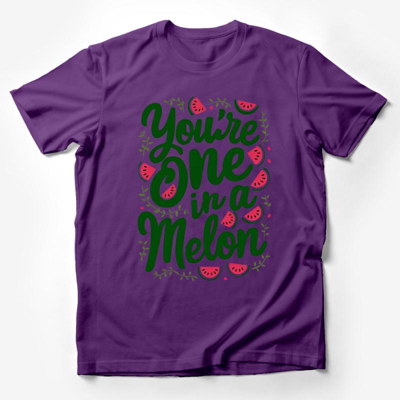 You're One in a Melon Watermelon Pun T-Shirt, Cute Summer Fruit Tee, Gift for Fruit Lovers Male T-Shirt