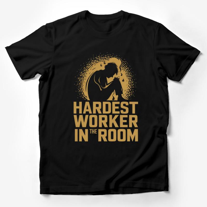 Inspirational Gym T-Shirt Hardest Worker in the Room Fitness Motivation Tee Male T-Shirt