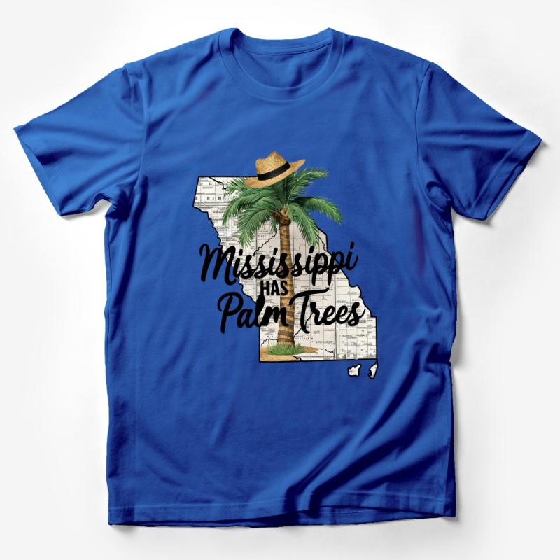 Mississippi Has Palm Trees T-Shirt, Vintage Map Print Tee, Southern Style Casual Wear, Unisex Cotton Shirt, Gift Idea Male T-Shirt