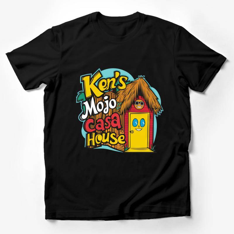 Tropical Beach Hut T-Shirt, Ken's Mojo Casa House, Vibrant Vacation Tee, Unisex Graphic Shirt Male T-Shirt