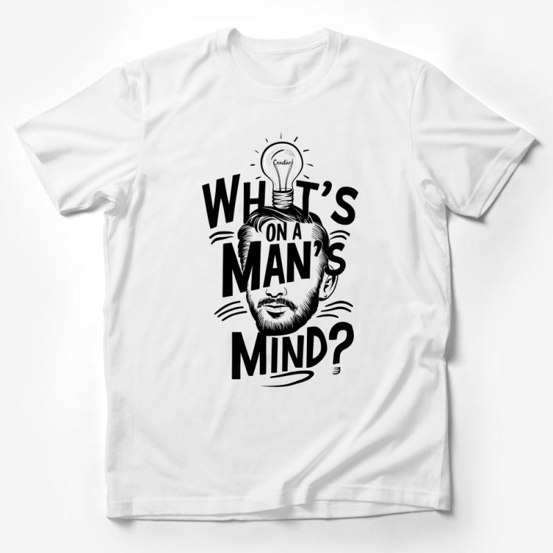 Creative Mind Men's T-Shirt, Inspirational Quote Graphic Tee, Light Bulb Idea Art, Unique Gift for Him, Casual Streetwear Shirt Male T-Shirt