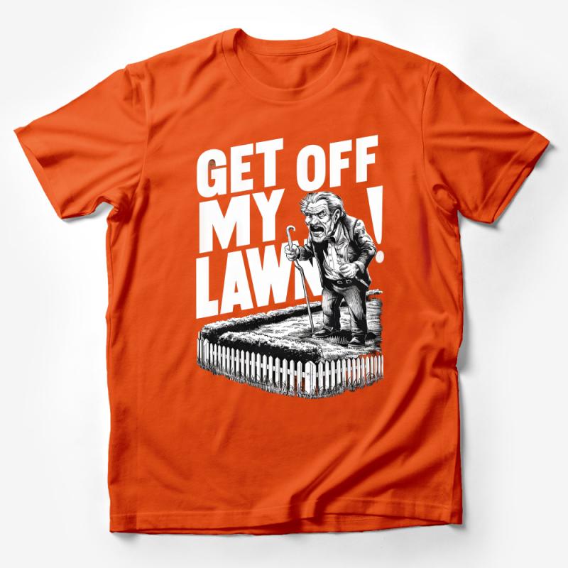 Funny Get Off My Lawn Graphic T-Shirt, Grumpy Old Man Humor Tee, Unique Gift for Grandpa, Novelty Men's Shirt Male T-Shirt