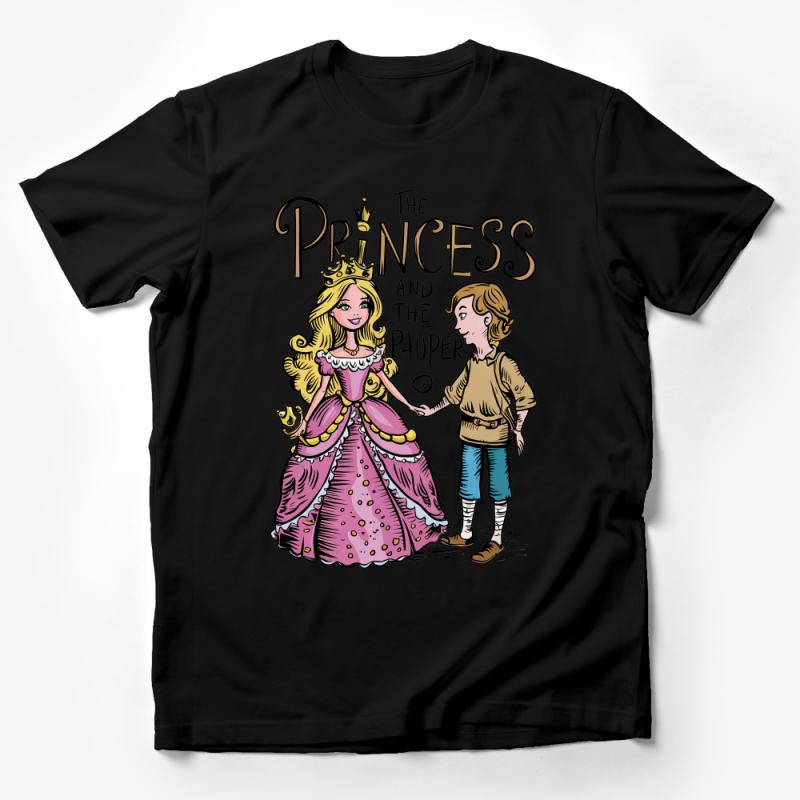 Fairytale Princess and Pauper T-Shirt, Cute Cartoon Storybook Tee, Kids Fantasy Adventure Shirt, Unisex Male T-Shirt