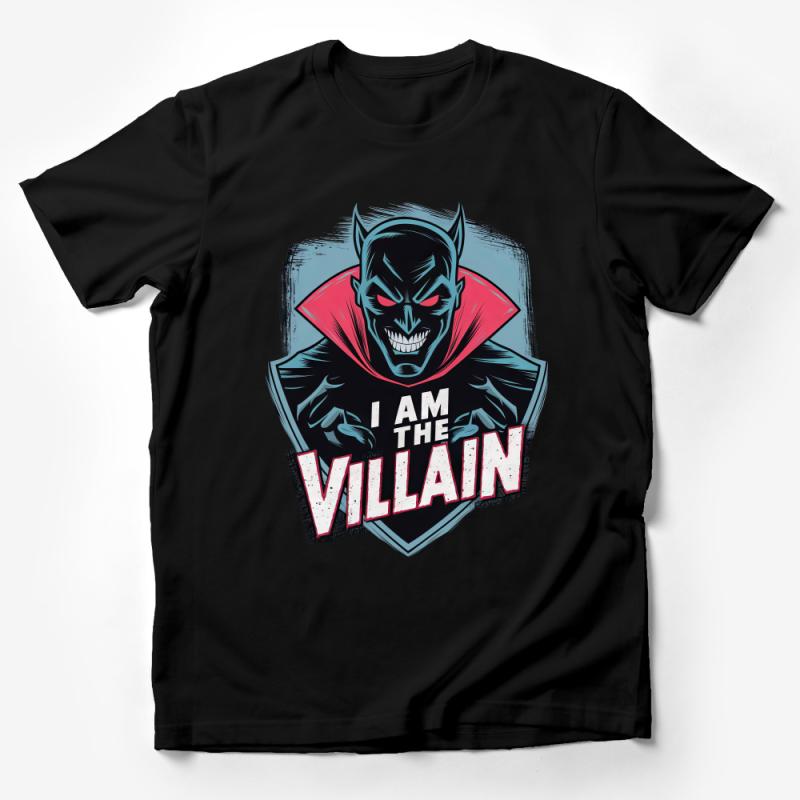 I Am The Villain Bold Graphic T-Shirt, Comic Book Style Villain Tee, Unique Superhero Villain Shirt, Unisex Male T-Shirt