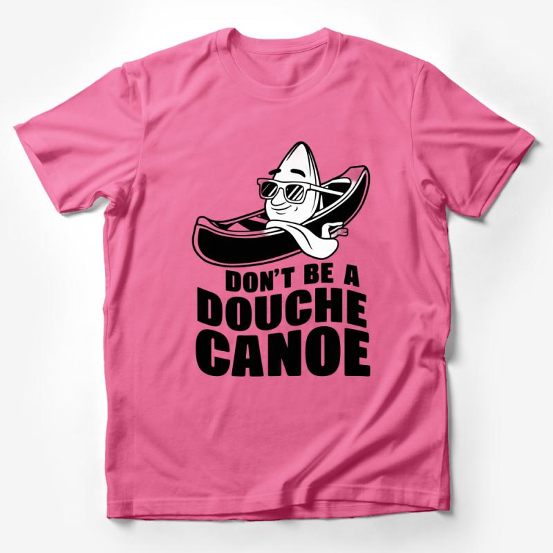 Funny Canoe T-Shirt, Don't Be A Douche Canoe, Casual Graphic Tee with Sunglasses, Cool Summer Shirt, Novelty Gift for Friends Male T-Shirt