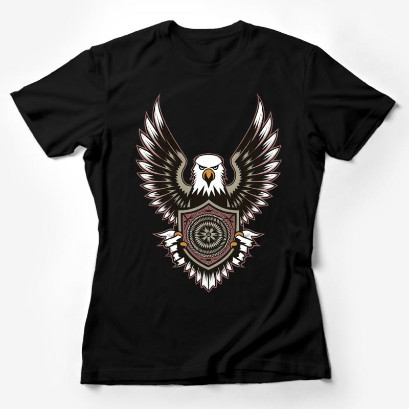 Majestic Eagle Graphic T-Shirt, Bold Eagle Emblazoned Tee, Unique Bird Illustration Crew Neck Shirt, Unisex Fashion Top Female T-Shirt