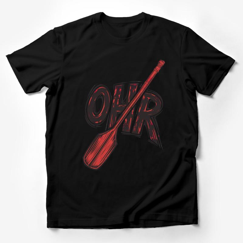 Vintage Style Oar Paddle Graphic Tee, Distressed Canoeing T-Shirt, River Rowing Enthusiast Top, Unisex Outdoors Apparel Male T-Shirt