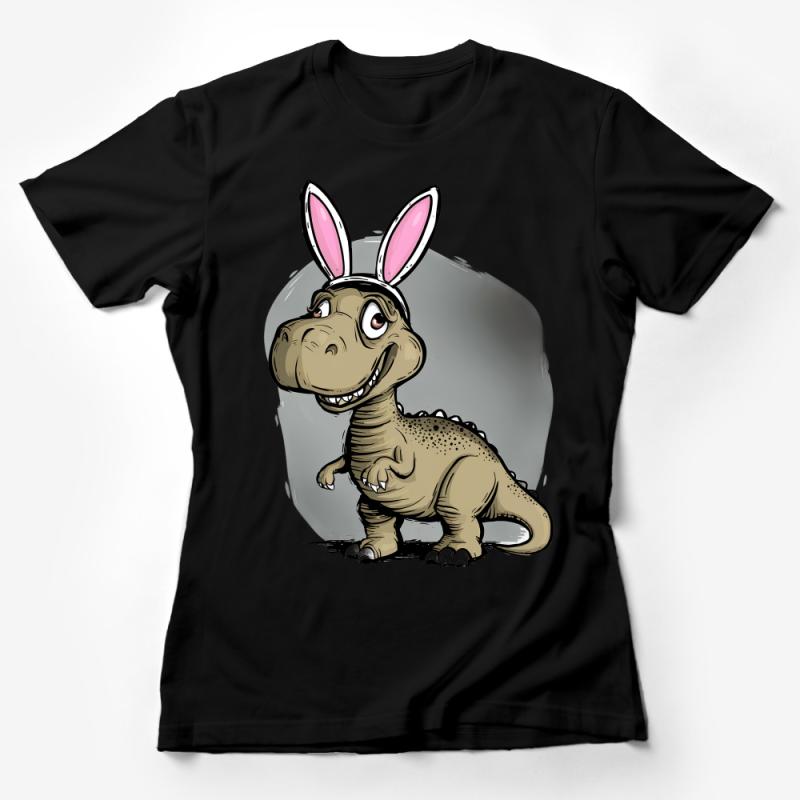 Funny T-Rex Dinosaur in Rabbit Ears T-Shirt, Cute Dino Bunny Tee, Easter Gift, Unisex Graphic Shirt for All Ages Female T-Shirt