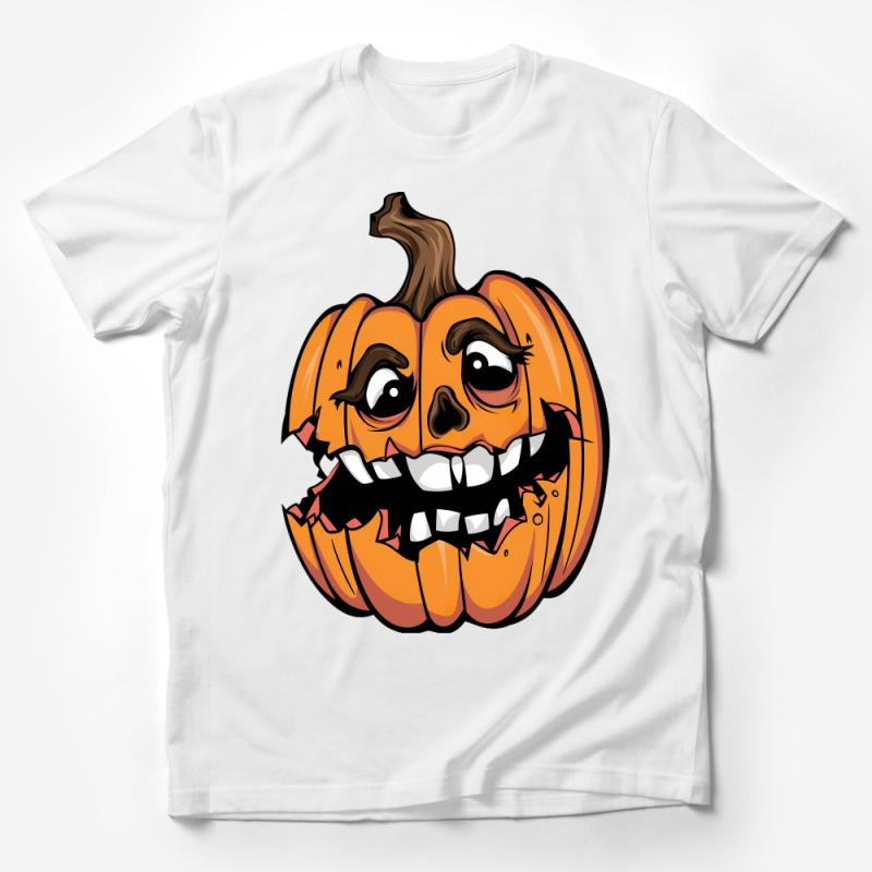 Funny Halloween Pumpkin Face T-Shirt, Unisex Jack-o'-Lantern Tee, Fall Spooky Party Costume Top Male T-Shirt