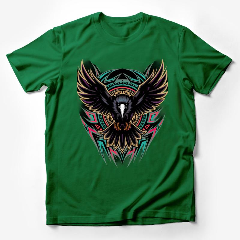 Boho Chic Eagle T-Shirt, Tribal Design Graphic Tee, Unisex Fashion, Unique Gift Idea, Casual Wear, Artistic Bird Illustration Male T-Shirt