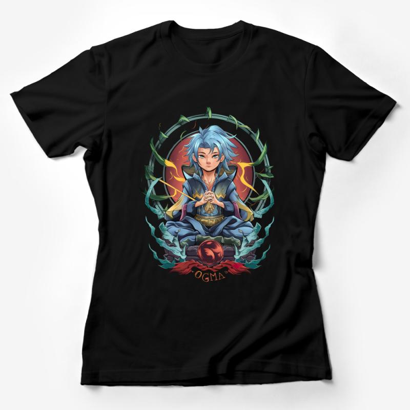 Fantasy Anime Character T-Shirt, Cool Mage Design, Unisex Graphic Tee, Casual Cosplay Apparel, Vibrant Illustration Shirt Female T-Shirt