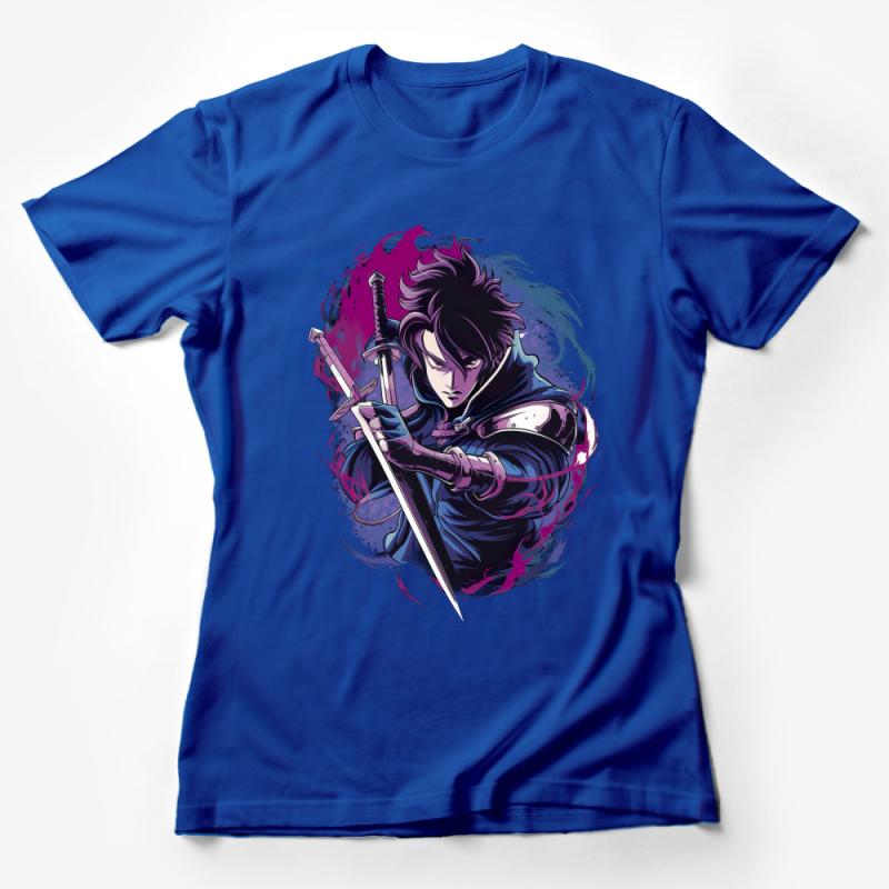 Anime Warrior T-Shirt, Cool Manga Samurai Tee, Vibrant Graphic Shirt, Unisex Cotton Top, Trendy Streetwear, Gift for Otaku Female T-Shirt