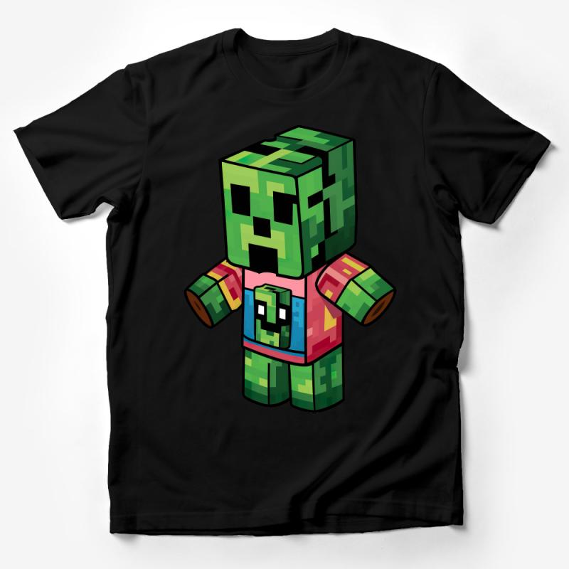 Kids Pixelated Gamer T-Shirt, Colorful Retro Gaming Character Tee, Unisex Children's Casual Wear, Gift Male T-Shirt