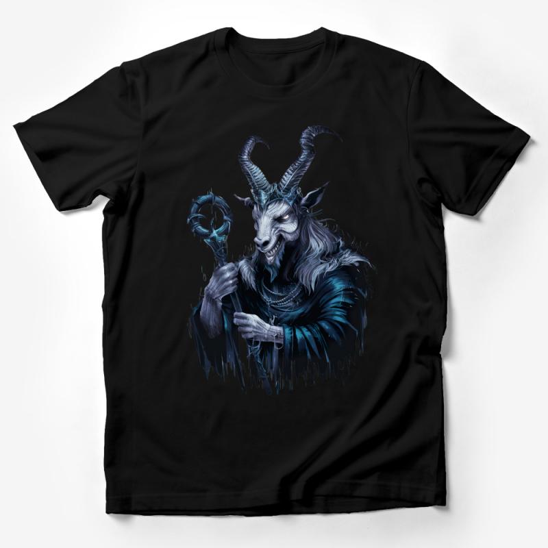 Mystical Goat Demon Graphic Tee, Dark Fantasy Art T-Shirt, Unique Gothic Clothing, Unisex Fantasy Creature Shirt Male T-Shirt