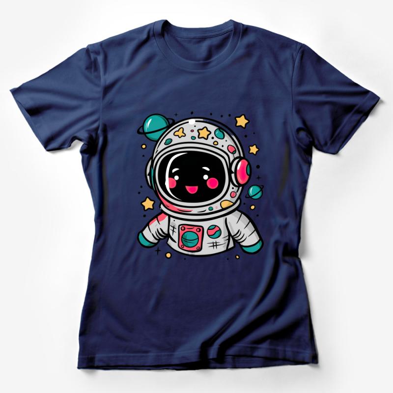 Cute Astronaut T-Shirt for Kids, Space Explorer Cartoon Tee, Galaxy Adventure, Unisex Children's Clothing Gift Female T-Shirt