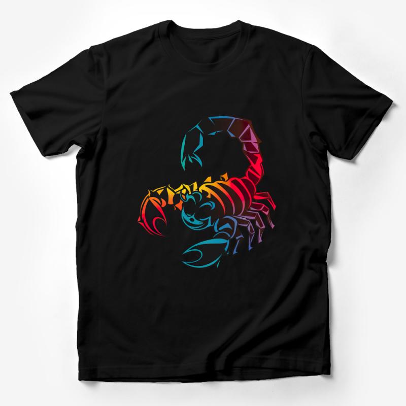 Colorful Scorpio Zodiac Sign T-Shirt, Unisex Astrology Graphic Tee, Trendy Star Sign Birthday Gift Idea Male T-Shirt