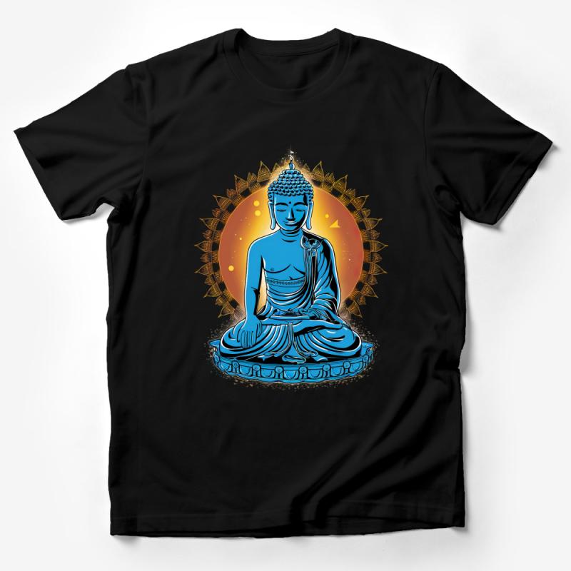 Spiritual Buddha T-Shirt, Zen Meditation Graphic Tee, Unisex Yoga Shirt, Buddhist Art, Mindfulness Gift Idea, Peaceful Apparel Male T-Shirt