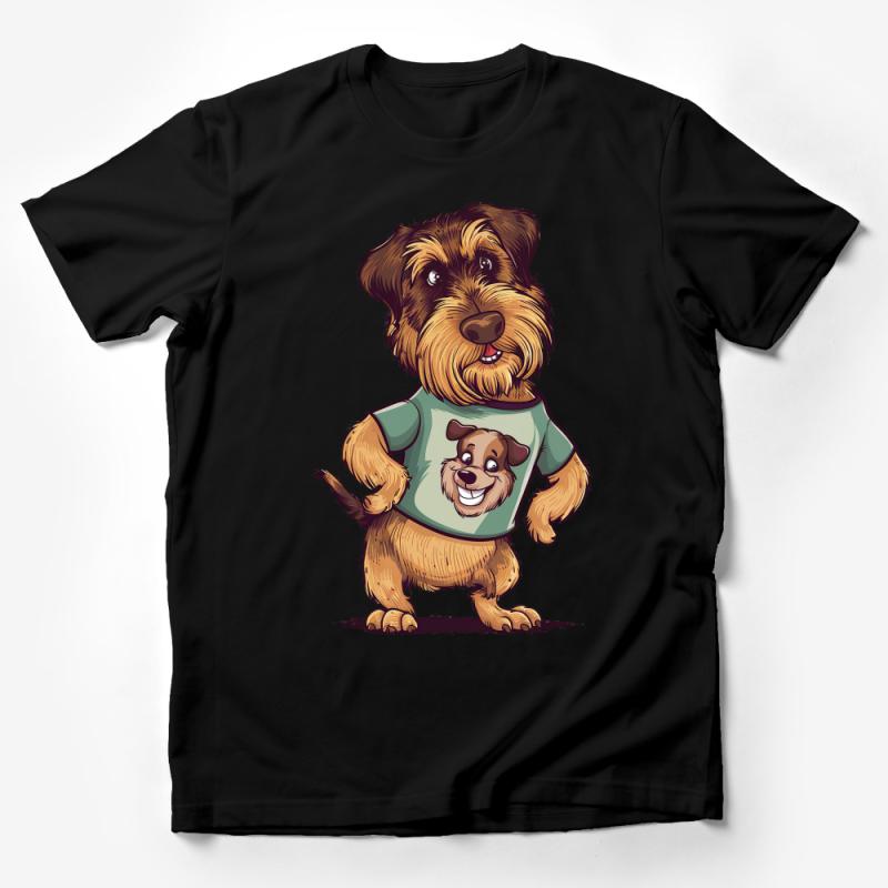 Cute Dog Cartoon T-Shirt, Adorable Puppy Graphic Tee, Soft Cotton Casual Unisex Shirt, Animal Lover Gift Male T-Shirt