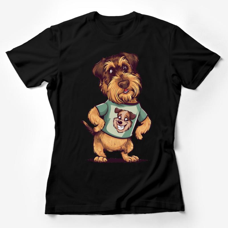 Cute Dog Cartoon T-Shirt, Adorable Puppy Graphic Tee, Soft Cotton Casual Unisex Shirt, Animal Lover Gift Female T-Shirt