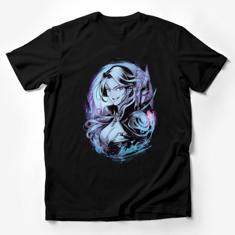 Fantasy Warrior Woman T-Shirt, Stylish Female Knight Tee, Cool RPG Character Shirt, Unique Gamer Gift Male T-Shirt