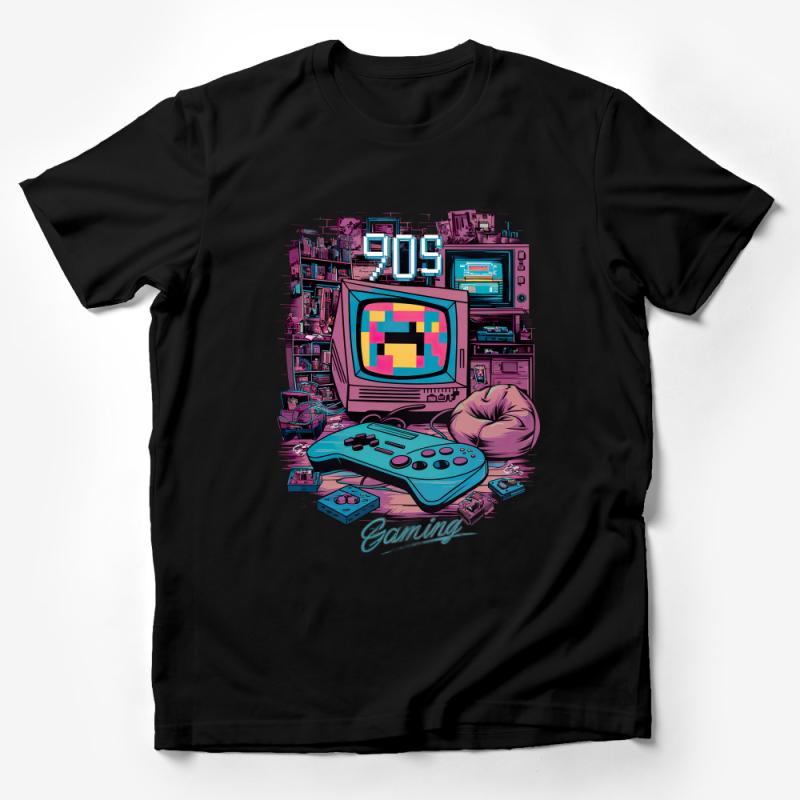 Retro Gaming T-Shirt, 90s Video Game Console Graphic Tee, Vintage Gamer Gift, Cool Nostalgic Gaming Apparel, Unisex Male T-Shirt