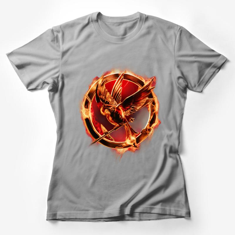 Phoenix Emblem Graphic Tee, Unisex Fire Bird T-Shirt, Fantasy Bird Art Shirt, Cool Mythical Creature Tee Female T-Shirt