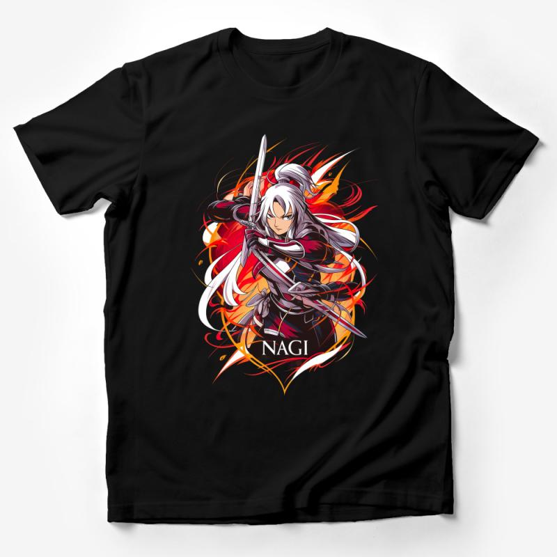 Anime Style Warrior T-Shirt, Cool Manga Samurai Graphic Tee, Unisex Cotton Shirt for Anime Fans Male T-Shirt