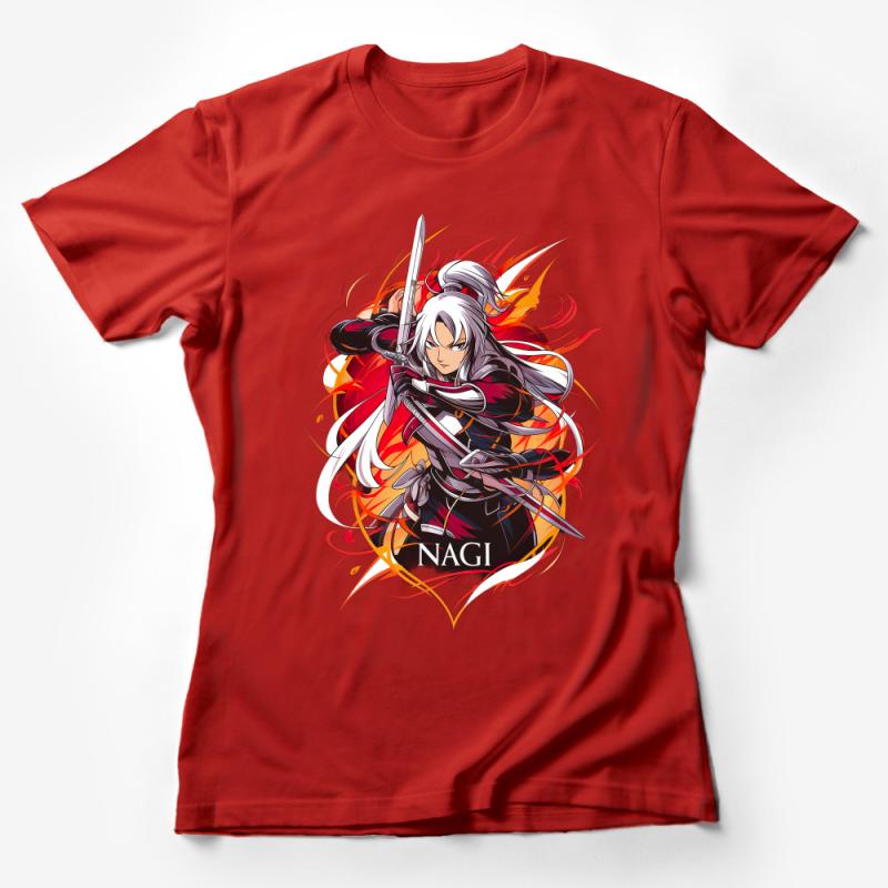 Anime Style Warrior T-Shirt, Cool Manga Samurai Graphic Tee, Unisex Cotton Shirt for Anime Fans Female T-Shirt