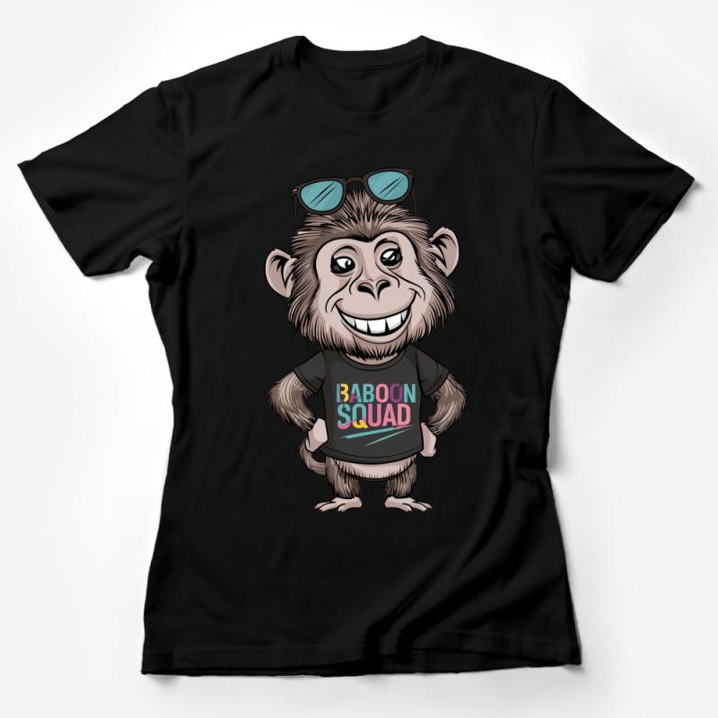 Funny Baboon Squad T-Shirt, Cool Monkey Graphic Tee, Unisex Casual Shirt, Trendy Animal Illustration Top, Gift for Animal Lovers Female T-Shirt