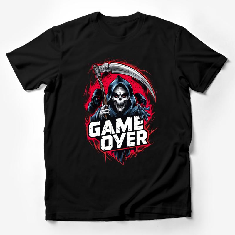 Men's Gaming T-Shirt with Skull and Axe, Game Over Graphic Tee, Casual Game Night Apparel, Cool Gamer Clothing Gift, Unisex Tee Male T-Shirt