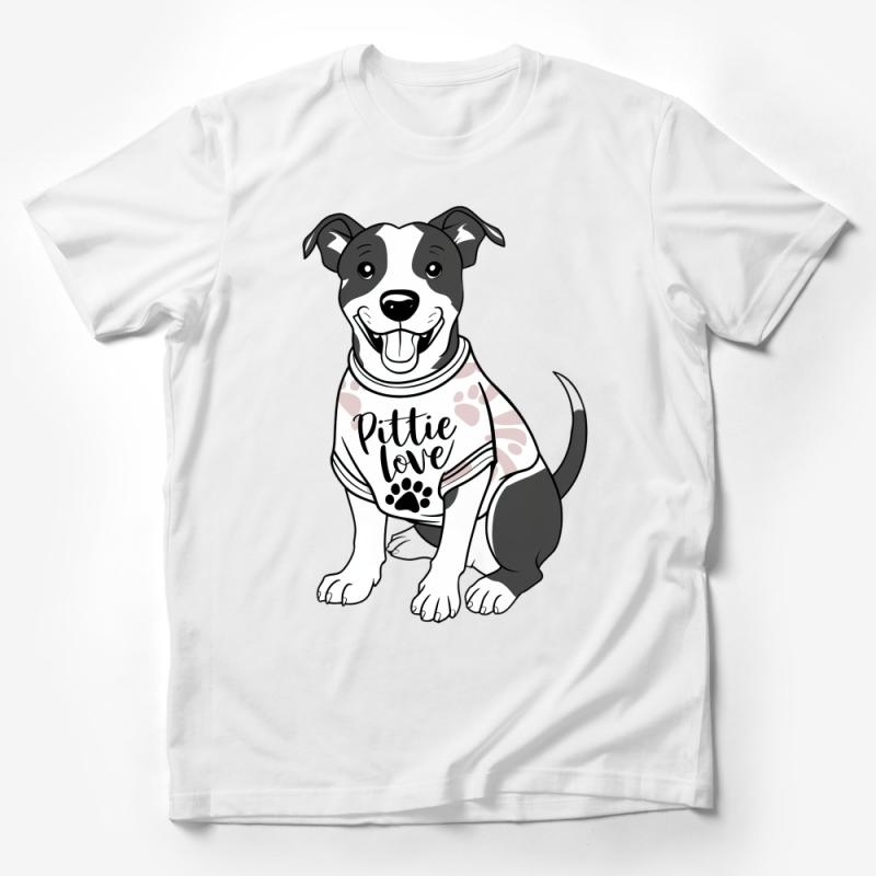 Cute Pitbull T-Shirt, Pittie Love Dog Tee, Animal Lover Casual Shirt, Pet Owner Graphic Top, Unisex Pitbull Apparel Male T-Shirt