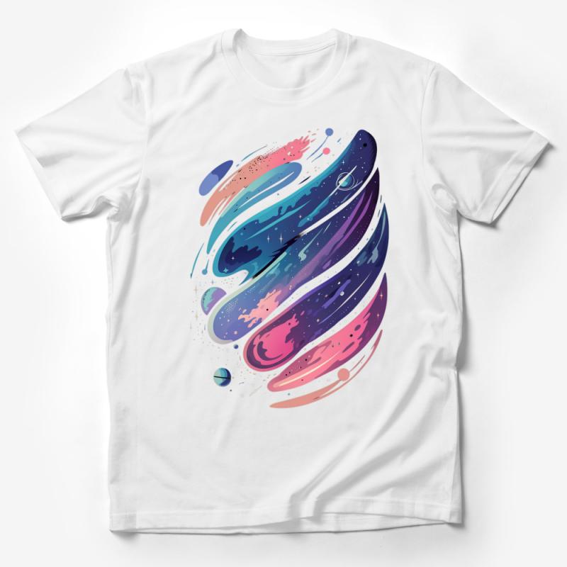 Galaxy Swirl T-Shirt, Colorful Space Graphic Tee, Unisex Cosmic Art Top, Trendy Astronomical Clothes, Starry Night Design Male T-Shirt