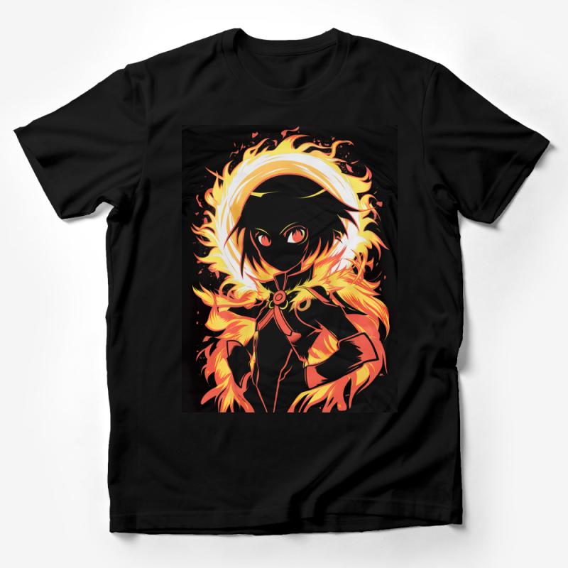 Fire Element Anime Character T-Shirt, Vibrant Graphic Tee, Unisex Manga Shirt, Trendy Streetwear, Bold Statement Top, Gift for Otaku Male T-Shirt