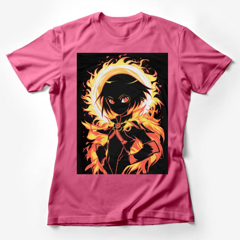 Fire Element Anime Character T-Shirt, Vibrant Graphic Tee, Unisex Manga Shirt, Trendy Streetwear, Bold Statement Top, Gift for Otaku Female T-Shirt